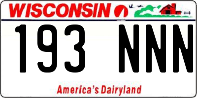 WI license plate 193NNN