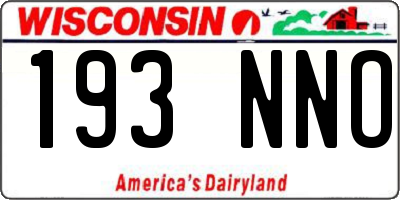 WI license plate 193NNO