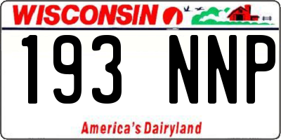 WI license plate 193NNP