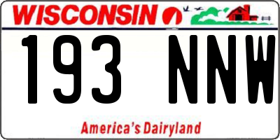 WI license plate 193NNW