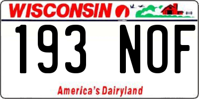 WI license plate 193NOF