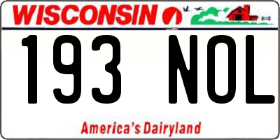 WI license plate 193NOL