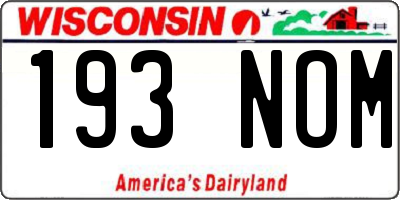WI license plate 193NOM