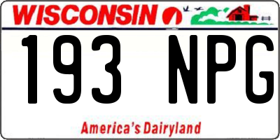 WI license plate 193NPG