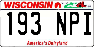 WI license plate 193NPI