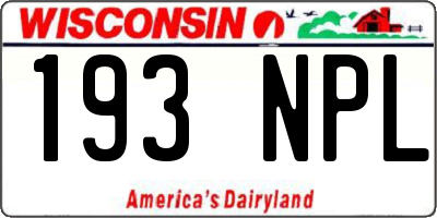 WI license plate 193NPL