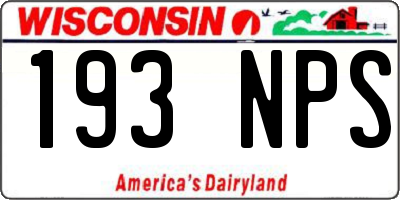 WI license plate 193NPS