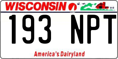WI license plate 193NPT
