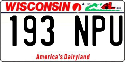 WI license plate 193NPU