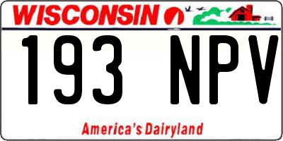 WI license plate 193NPV