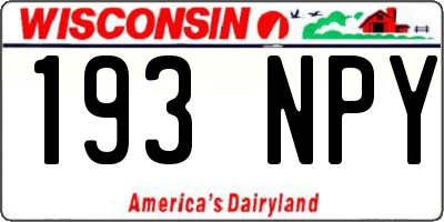 WI license plate 193NPY