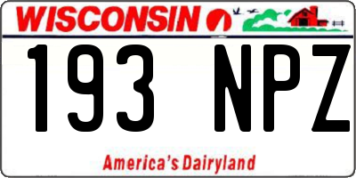 WI license plate 193NPZ