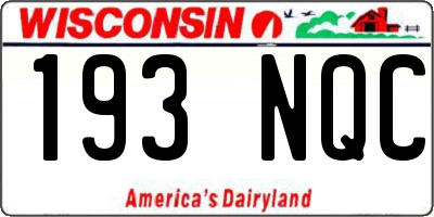 WI license plate 193NQC