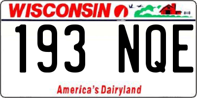 WI license plate 193NQE