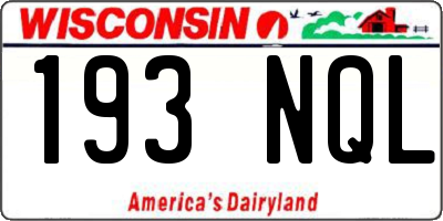 WI license plate 193NQL