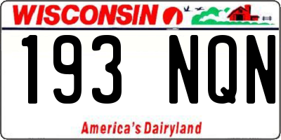 WI license plate 193NQN