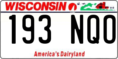 WI license plate 193NQO