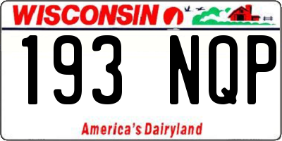 WI license plate 193NQP