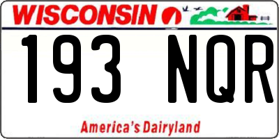 WI license plate 193NQR