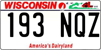 WI license plate 193NQZ