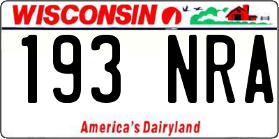 WI license plate 193NRA