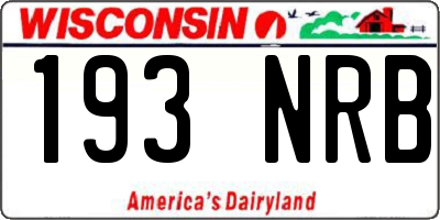 WI license plate 193NRB