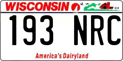 WI license plate 193NRC