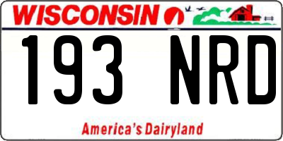 WI license plate 193NRD