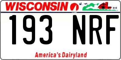 WI license plate 193NRF