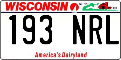 WI license plate 193NRL