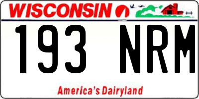 WI license plate 193NRM