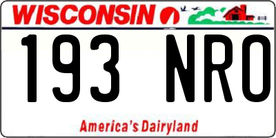 WI license plate 193NRO