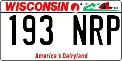 WI license plate 193NRP