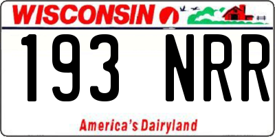 WI license plate 193NRR