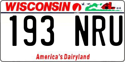 WI license plate 193NRU