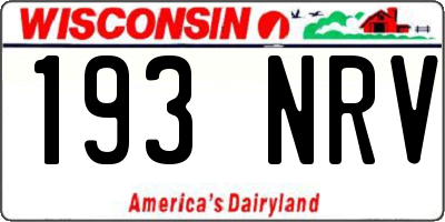 WI license plate 193NRV