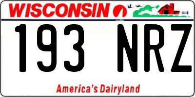 WI license plate 193NRZ