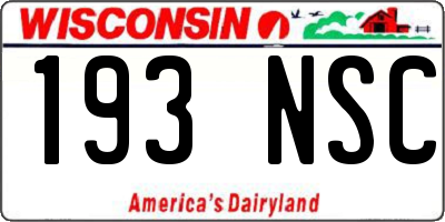 WI license plate 193NSC