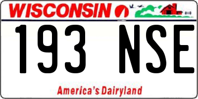WI license plate 193NSE
