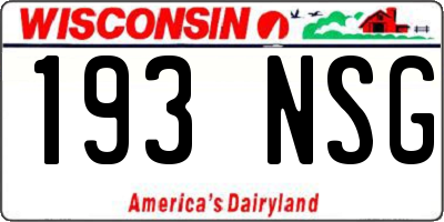 WI license plate 193NSG