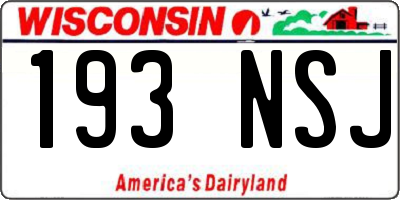 WI license plate 193NSJ