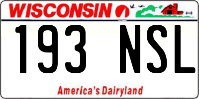 WI license plate 193NSL