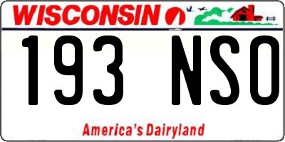 WI license plate 193NSO