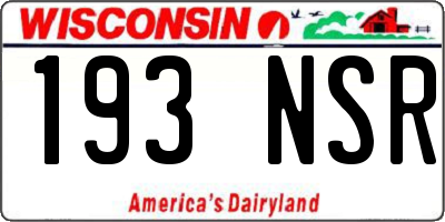 WI license plate 193NSR