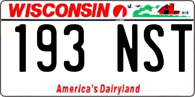 WI license plate 193NST