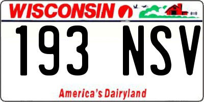 WI license plate 193NSV
