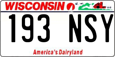 WI license plate 193NSY