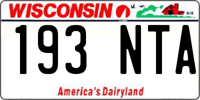 WI license plate 193NTA