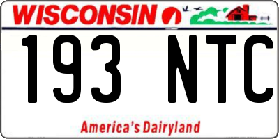 WI license plate 193NTC