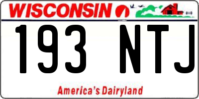 WI license plate 193NTJ